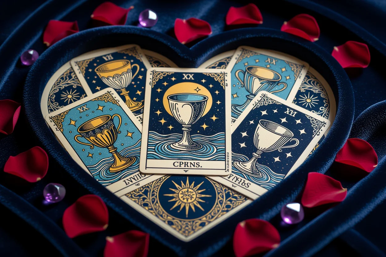 カップスートのタロットカードによる感情と愛情の深層心理占い