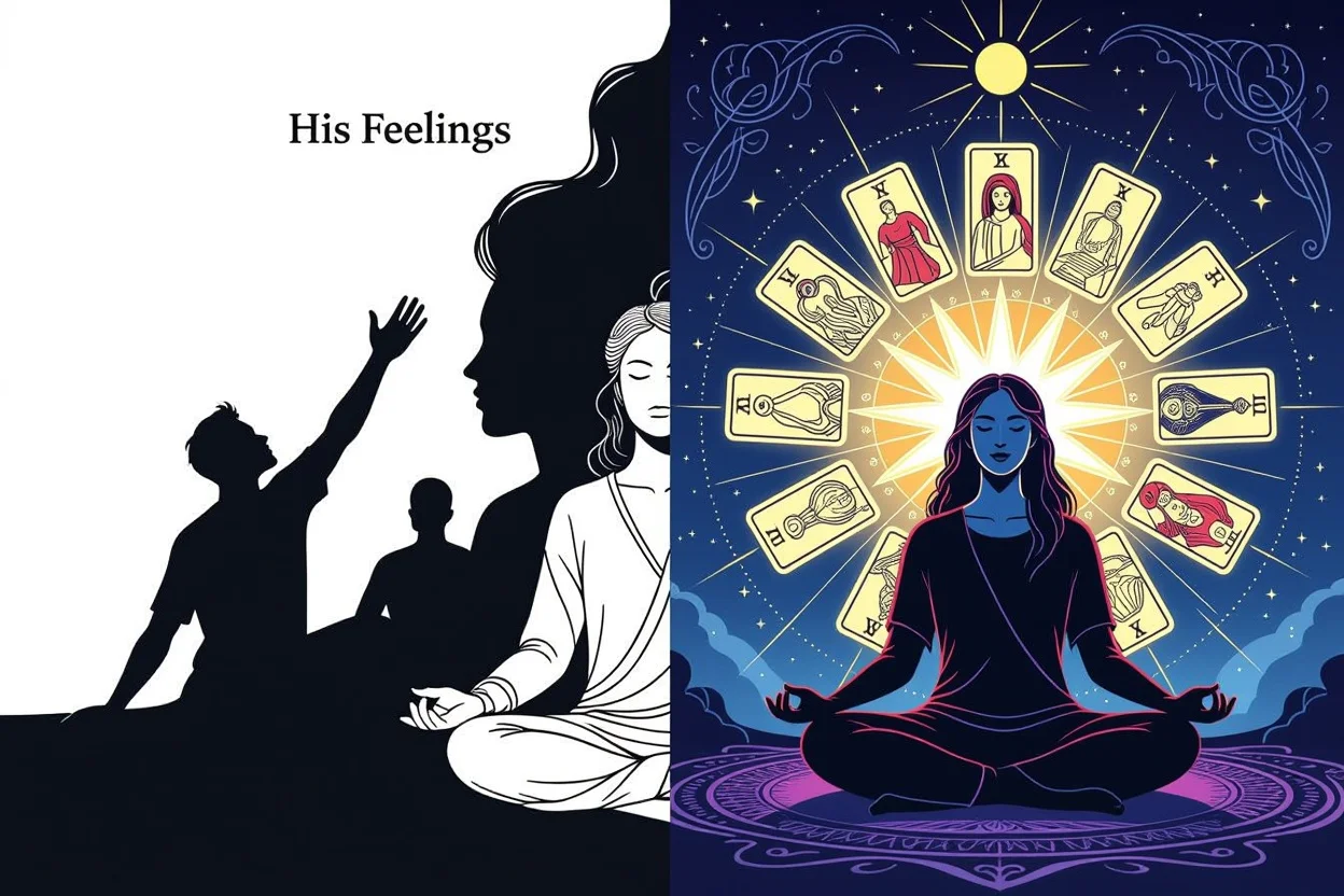 他者の気持ちから自分の本心へのシフトを表現したタロット占いのイメージ