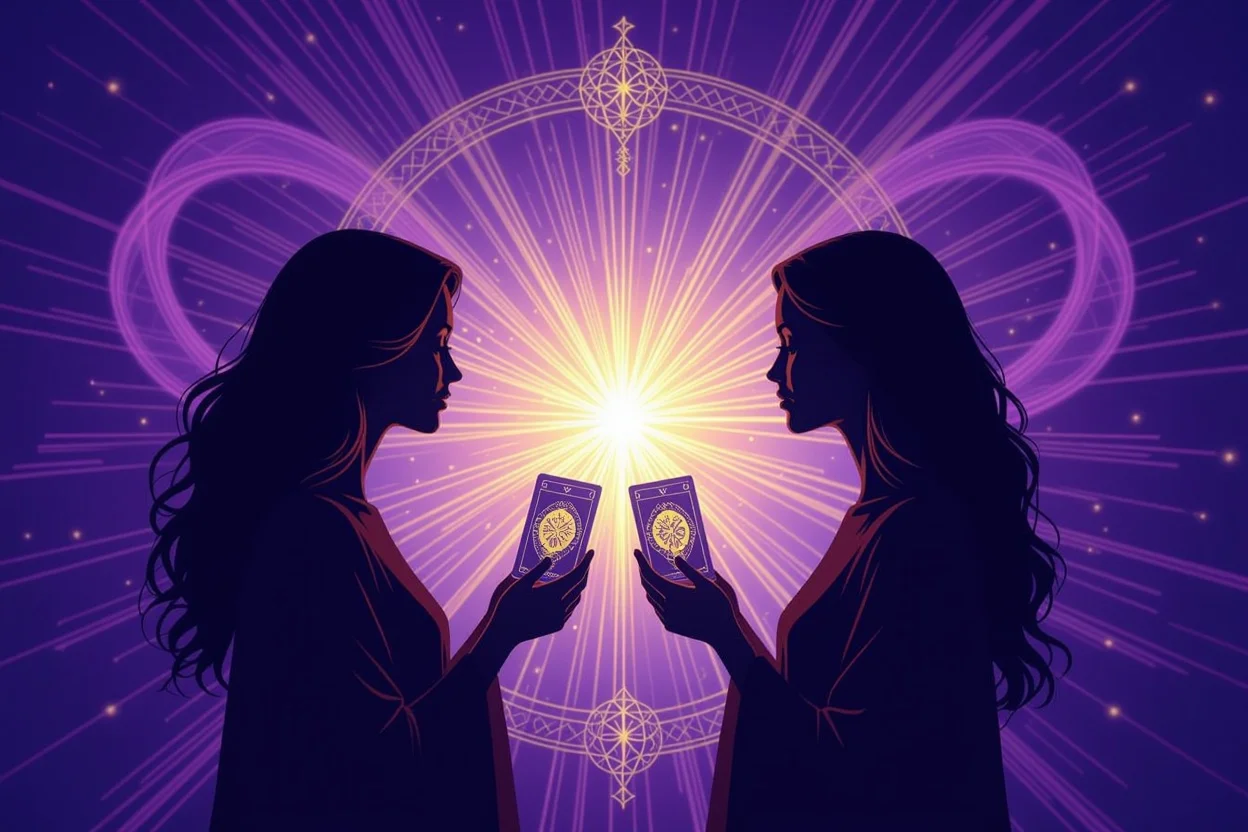 深層心理を読み解く恋愛タロット、二人の心をつなぐ神秘的なエネルギー