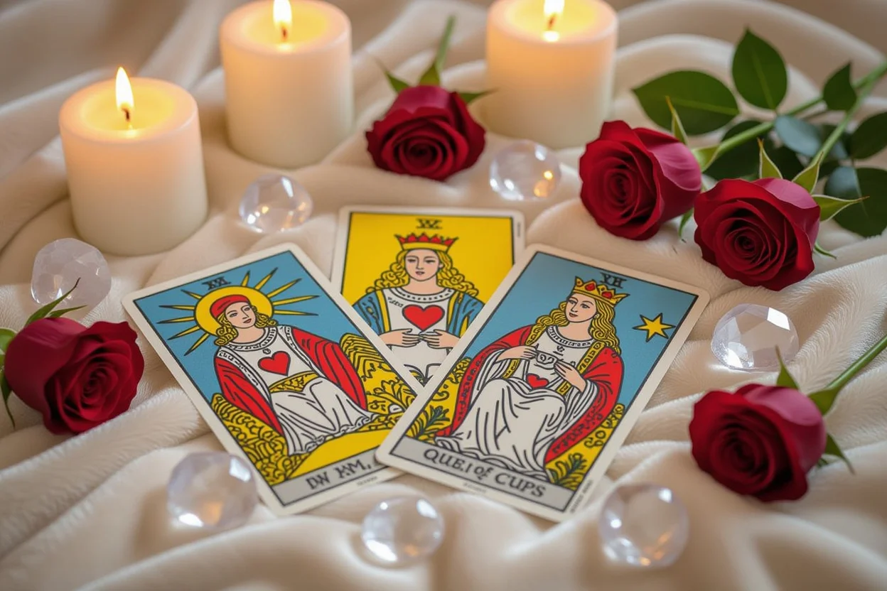 恋愛関係のタロットカードの詳細クローズアップ