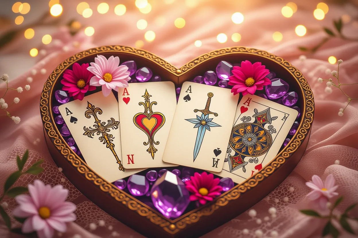 ワンド・カップ・ソード・ペンタクルの4つのスートが美しく配置されたタロットカード