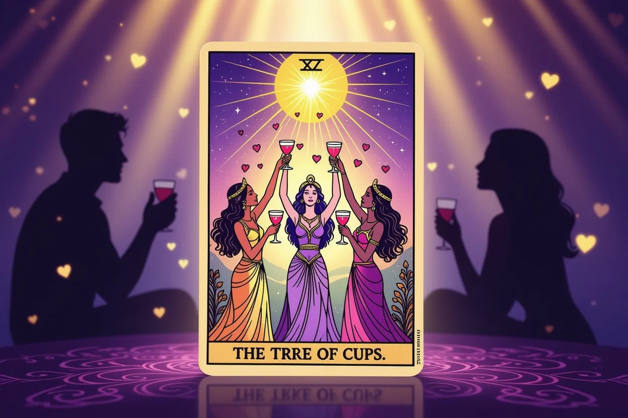 カップの3タロットカード、表面的な喜びと深い感情のつながりの象徴