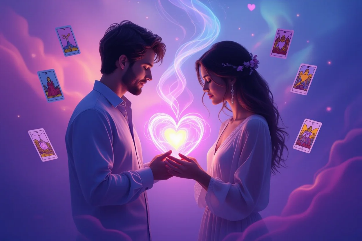 恋愛における隠された感情と心理的つながりを表現した神秘的なビジュアル