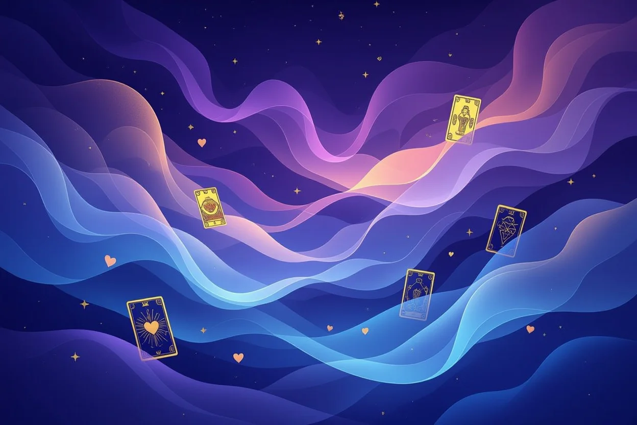 無意識のパターンと恋愛の深層心理を表現したタロット画像