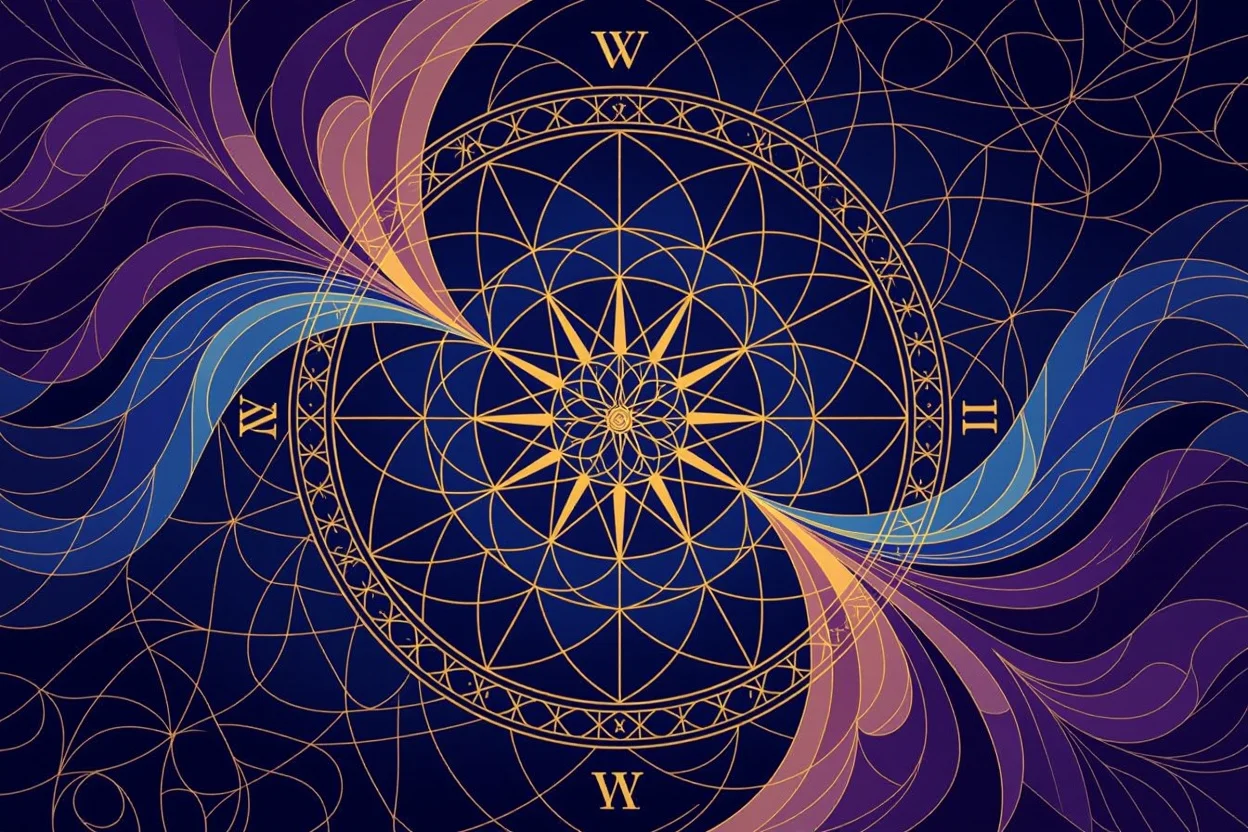 恋愛のパターンを断ち切る変化と成長を表現した抽象的なタロットアート