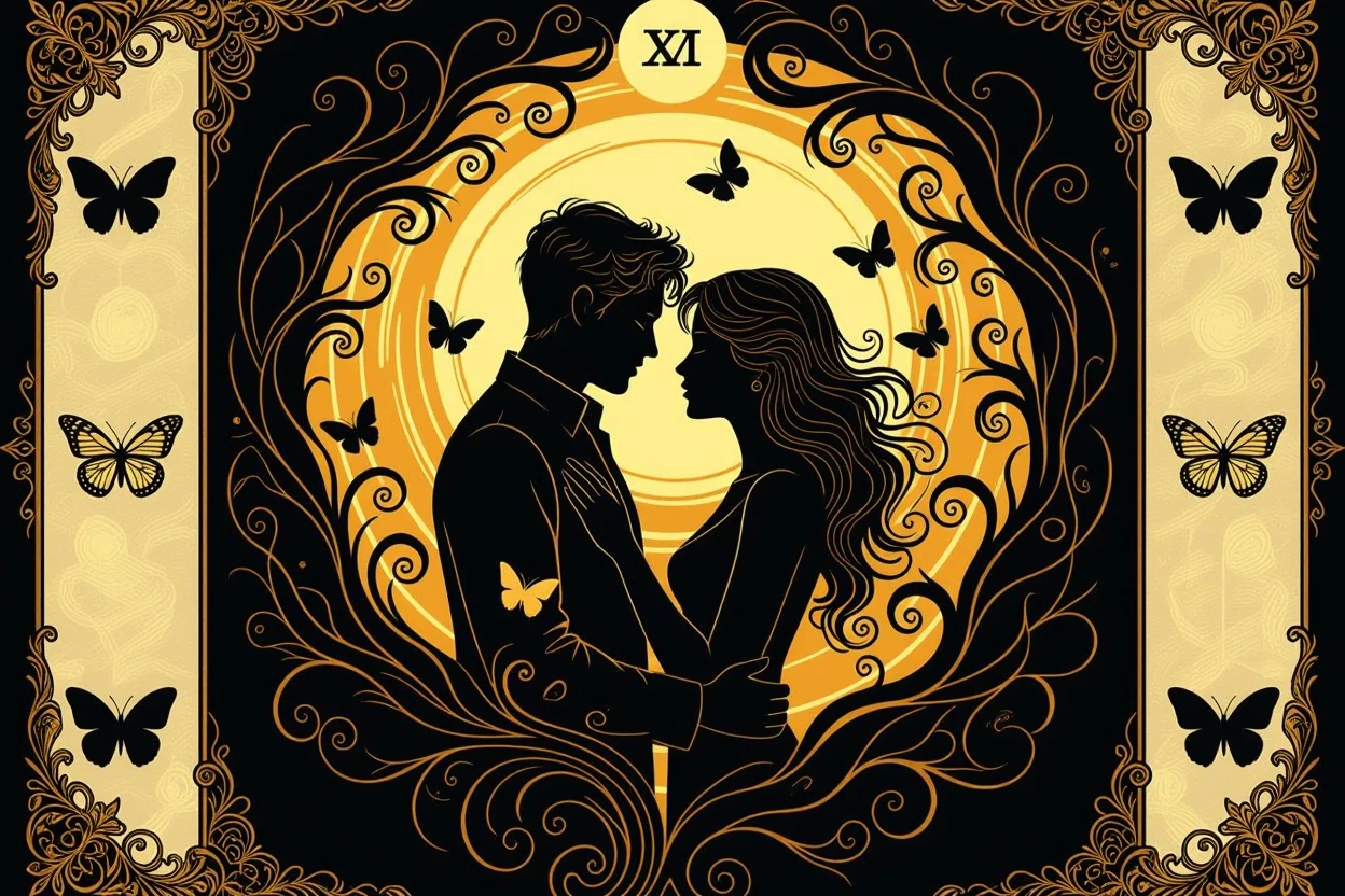 不安から希望への変化を表現する恋愛タロットのメタファー画像