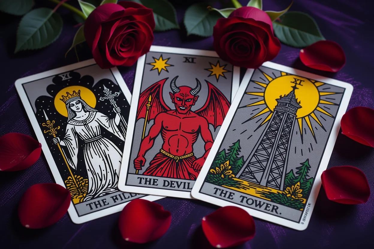 死神・悪魔・塔などタロットの影のカードと恋愛の関係性