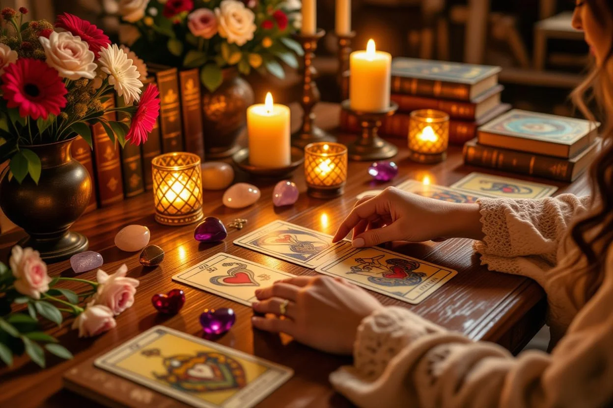 恋愛相談のためのタロット占いセッションの様子