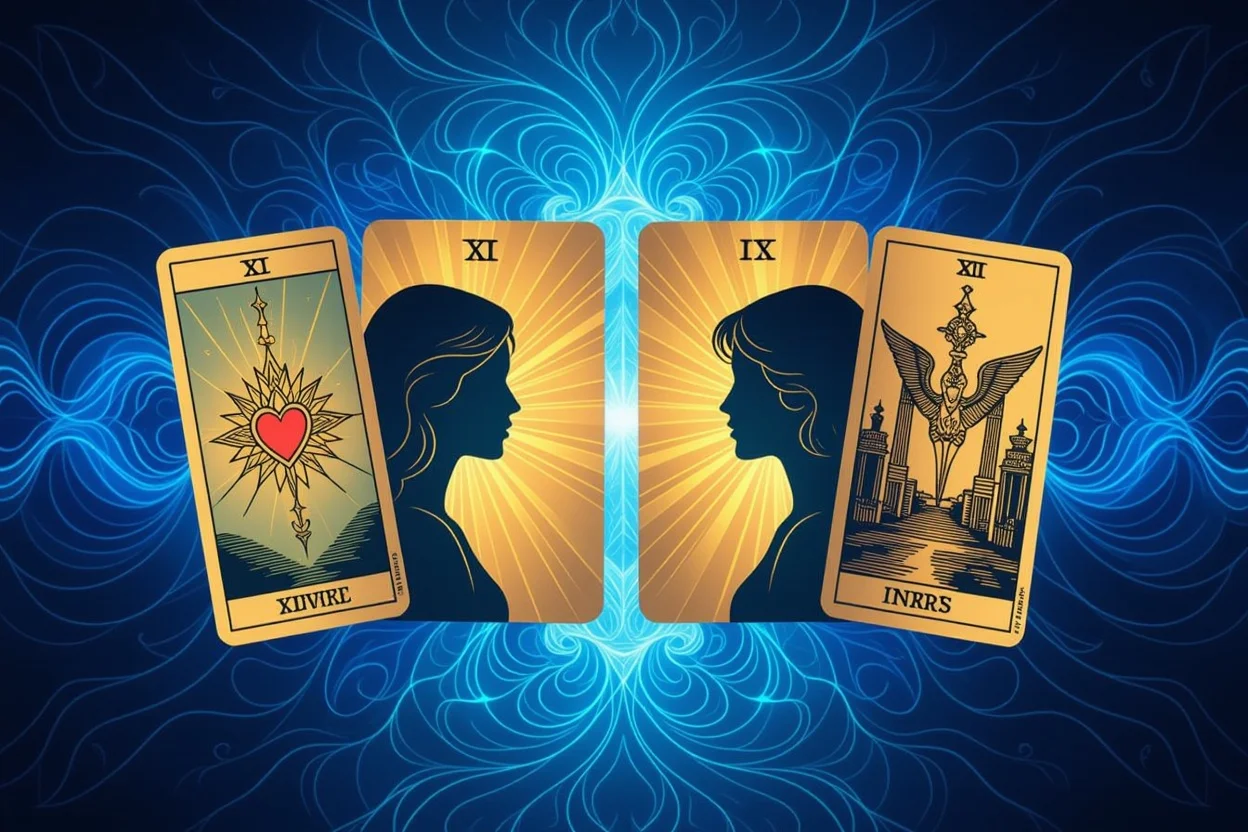 タロットカードが心の鏡として深層心理を映し出すイメージ