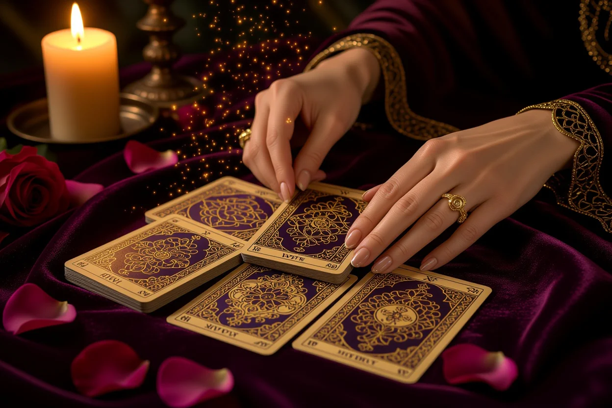 恋愛タロット占いで彼の本音を読み解く神秘的なカード展開