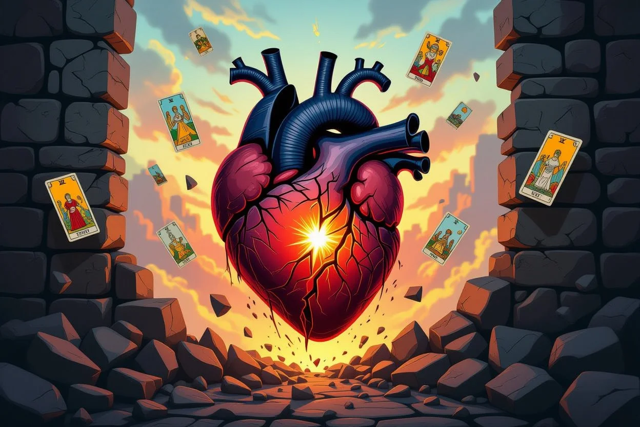 恋愛の停滞を打破する心の変化を表現した抽象的なアート