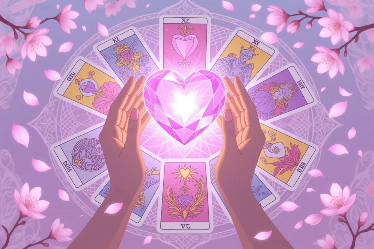 恋愛における感情の癒しと成長を表すタロットカードと愛のエネルギー