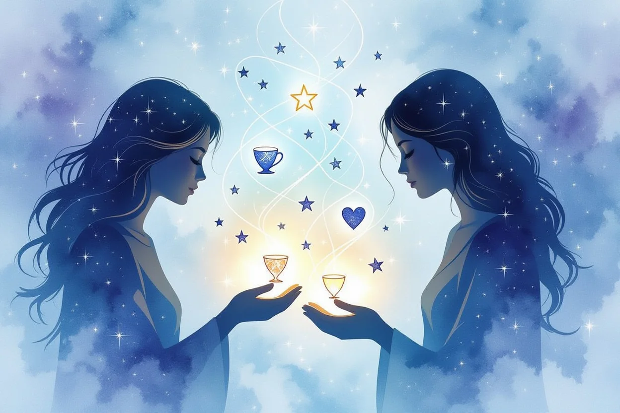 恋愛関係の深層心理と感情の絆を表現したアート