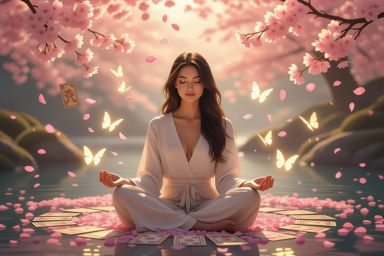 内面成長による恋愛運向上を象徴する瞑想シーン