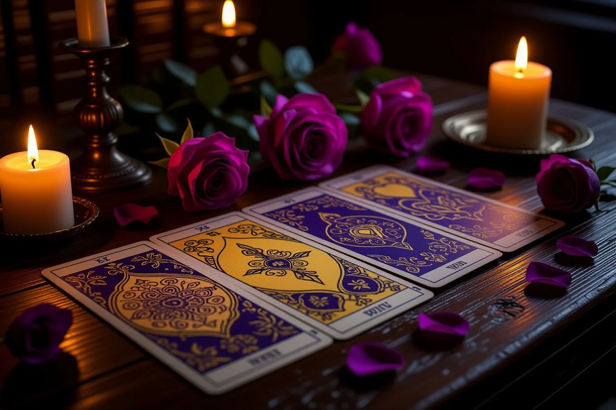 恋愛タロット・マイナーアルカナ・神秘的なカードリーディング・ろうそくの光