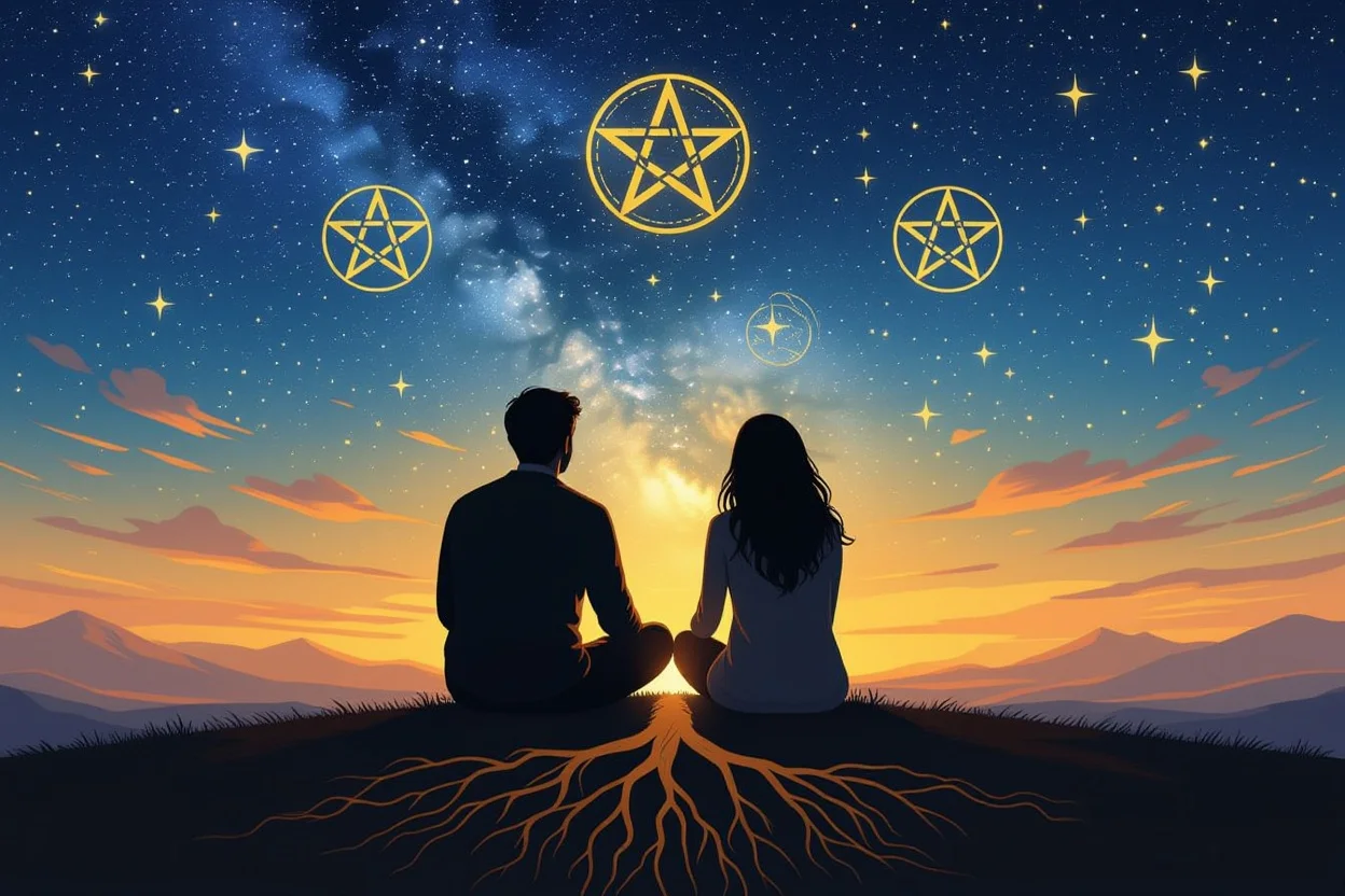 長続きする恋愛関係の土台作りを表現したスピリチュアルなイメージ