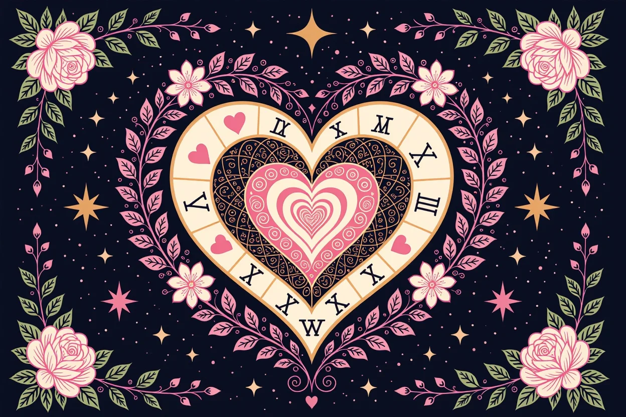 恋愛タロットと自愛のシンボル - ハート型マンダラデザインで表現した真の幸せ