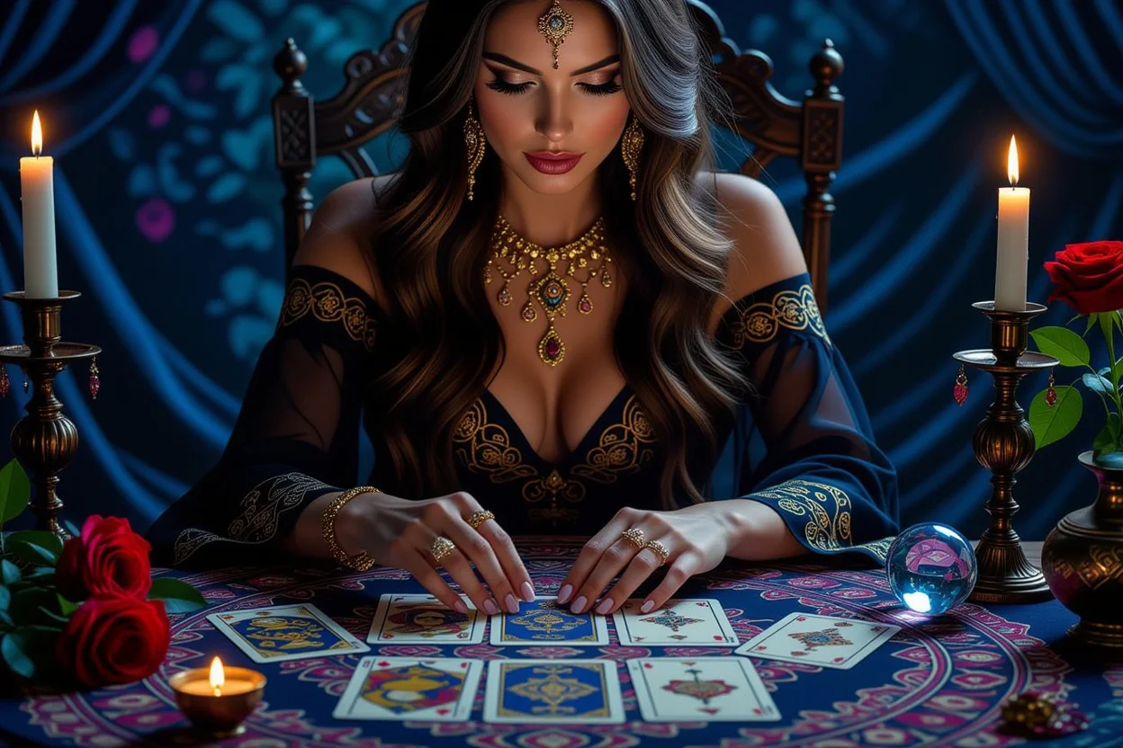 恋愛相談でタロットカードを読む女性、ソードのスートで迷いを断ち切る