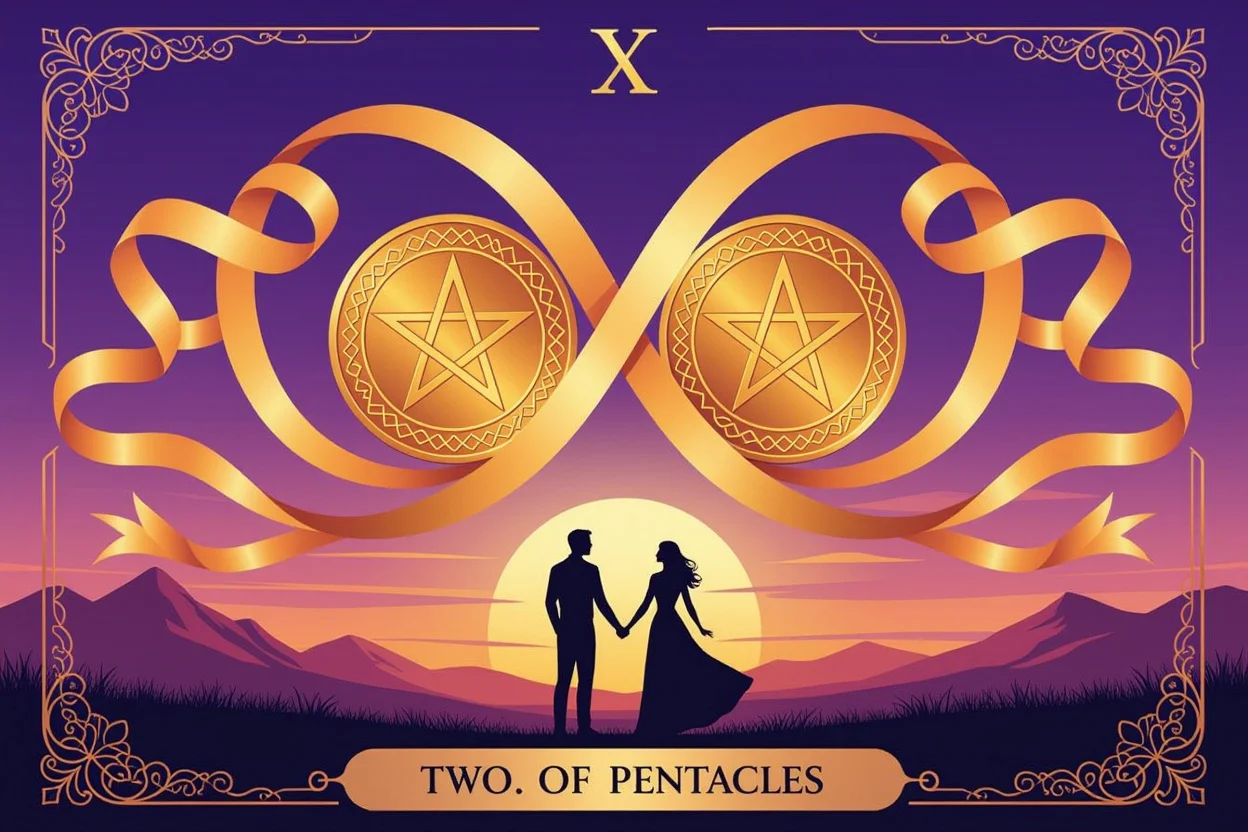ペンタクルの2のタロットカードと長続きする恋愛関係のバランス