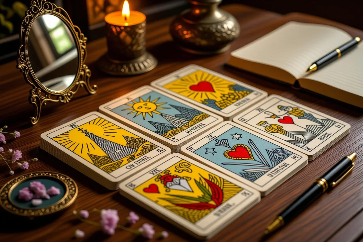 現実的な恋愛タロットスプレッドと自己分析ツールの画像