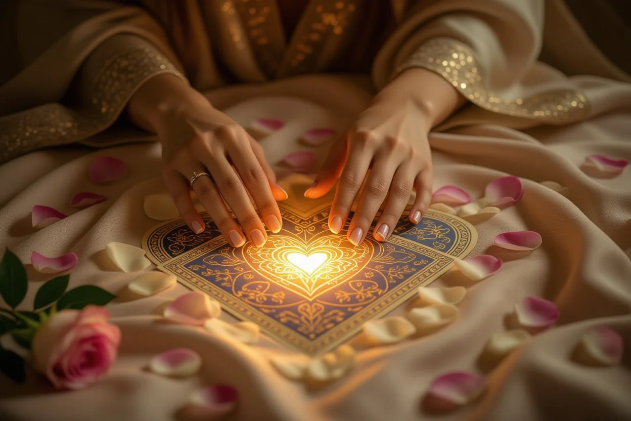 自己受容と癒しのための恋愛タロットカードの優しいタッチ