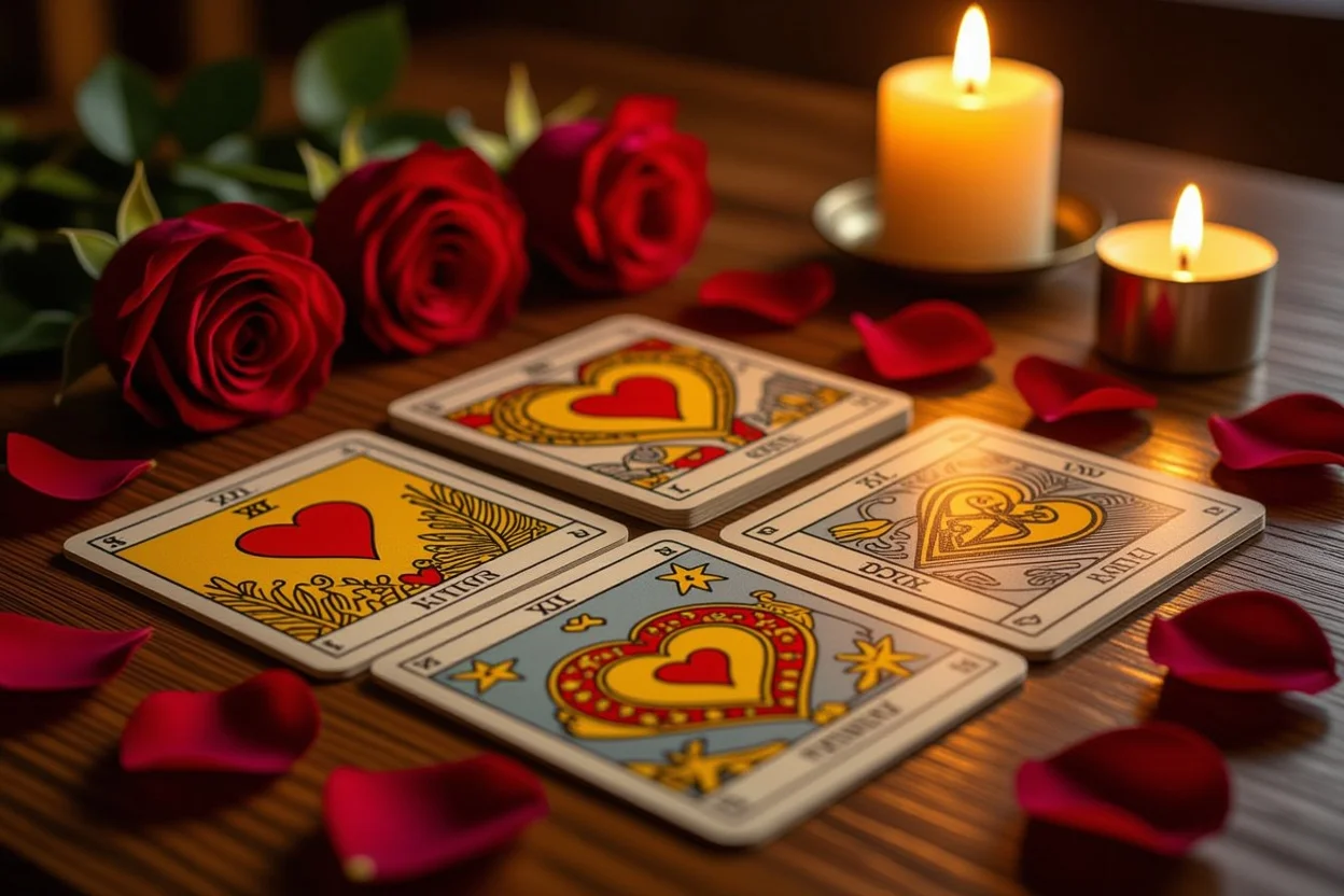恋愛タロット占いのカードスプレッドとキャンドルライト