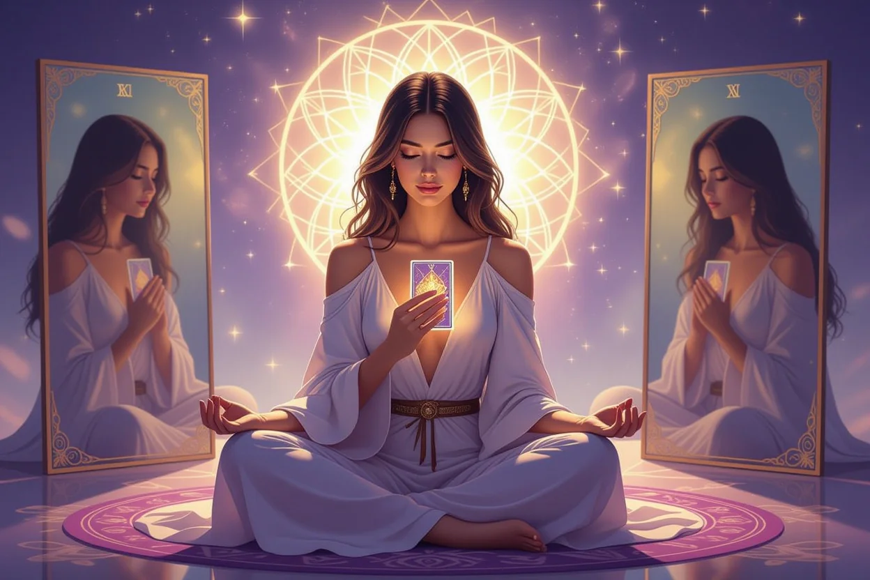 タロットで自分の内面と向き合う女性｜恋愛における自己理解と成長