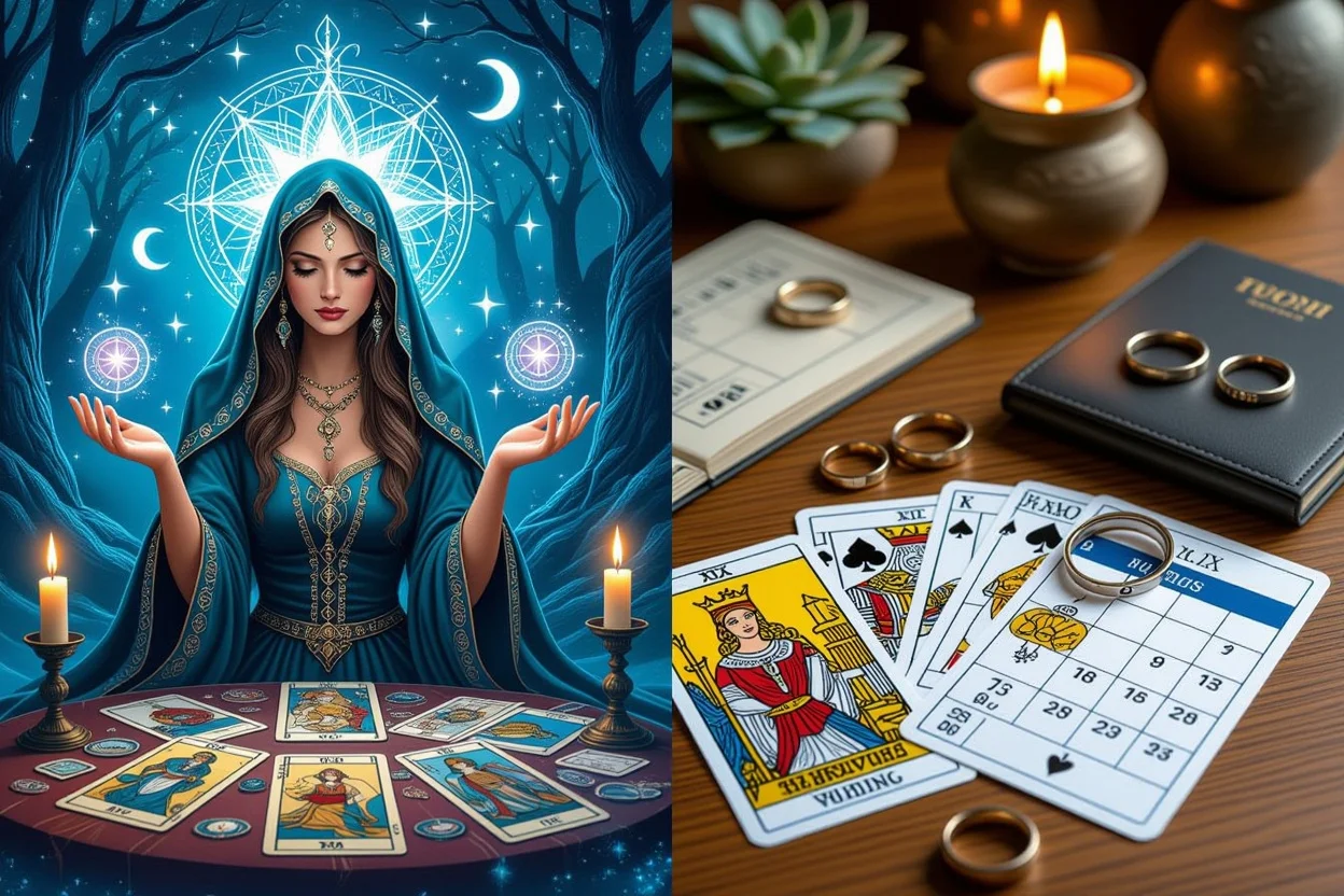 スピリチュアルな恋愛観と現実的な恋愛アプローチの対比イメージ