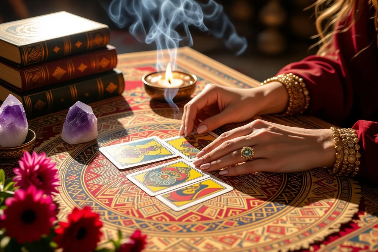 プロの恋愛タロット占いリーディングと現実的解決策のイメージ