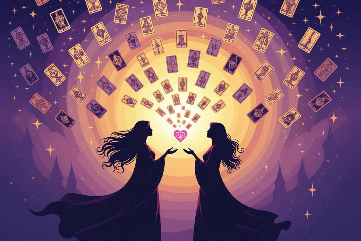 タロットで探る恋愛の深層心理と内面世界のイメージ