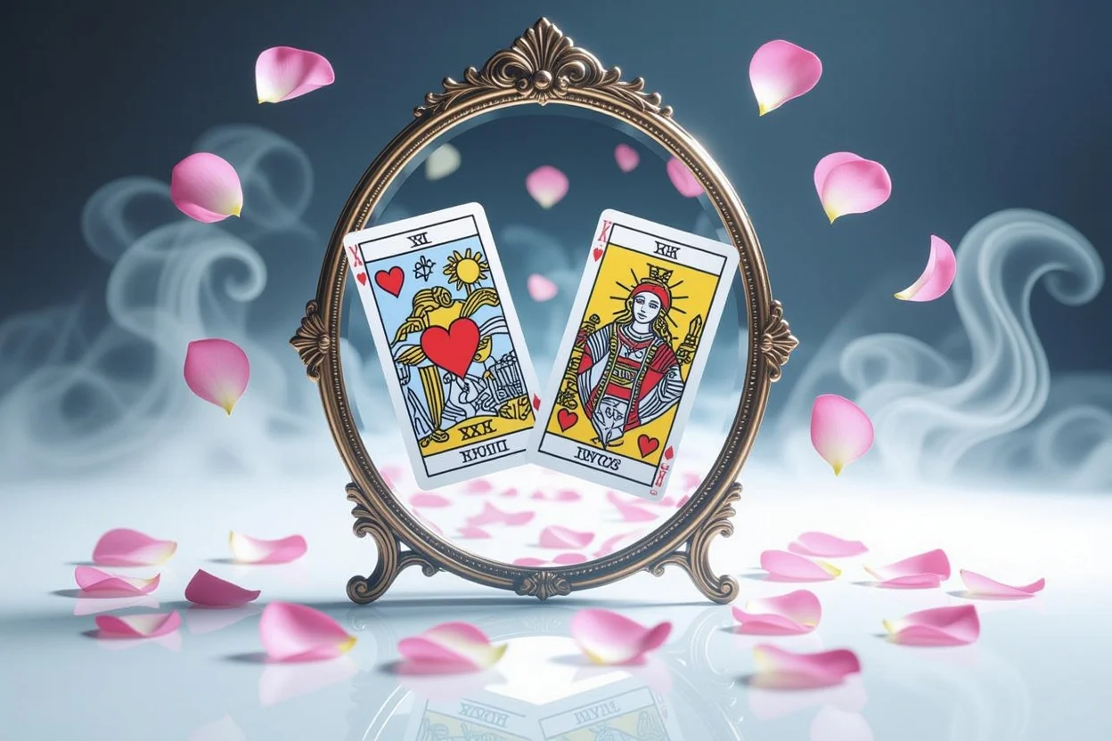 恋愛における意識と無意識を表現したタロットの深層解釈イメージ