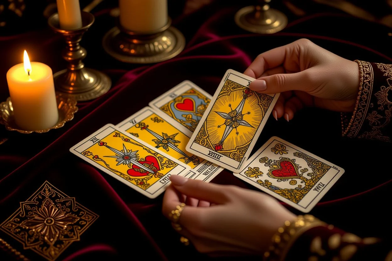 大人の恋愛タロット占いのイメージ - 美しいタロットカードと手相