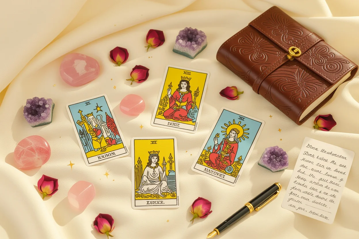 恋愛タロット学習セット - カードと水晶で自己理解を深める