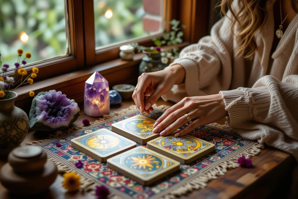 マイナーアルカナを使った恋愛タロット占いのリーディング風景