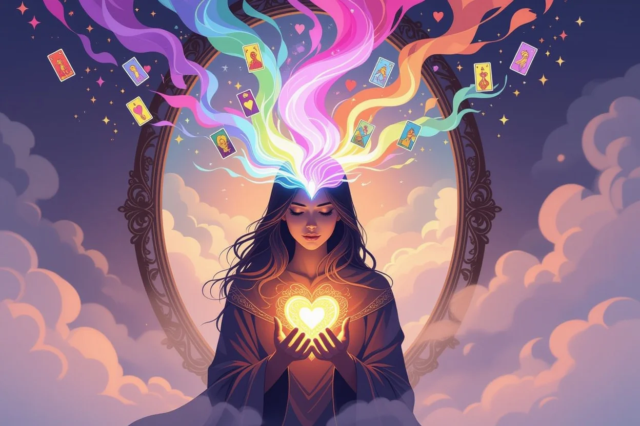 隠された本音と感情を読み解く心理的タロット占いのコンセプト