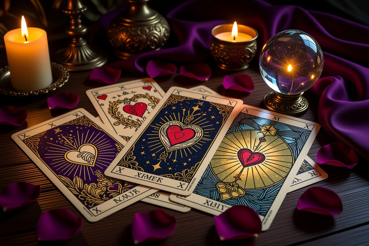 恋愛タロットカードと深層心理を読み解く神秘的な占いの風景