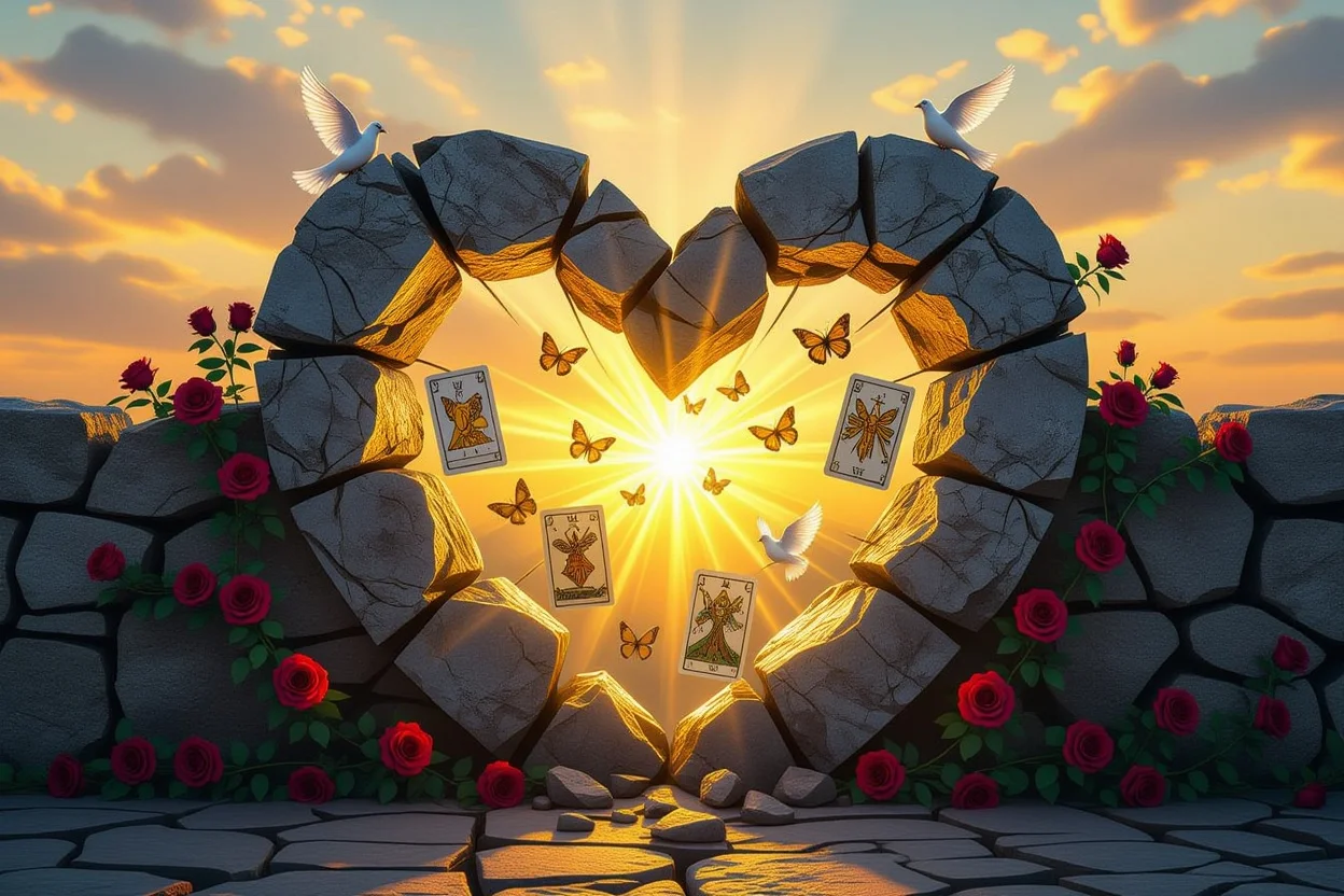 恋愛の困難を突破し成長を表現する象徴的なアートワーク