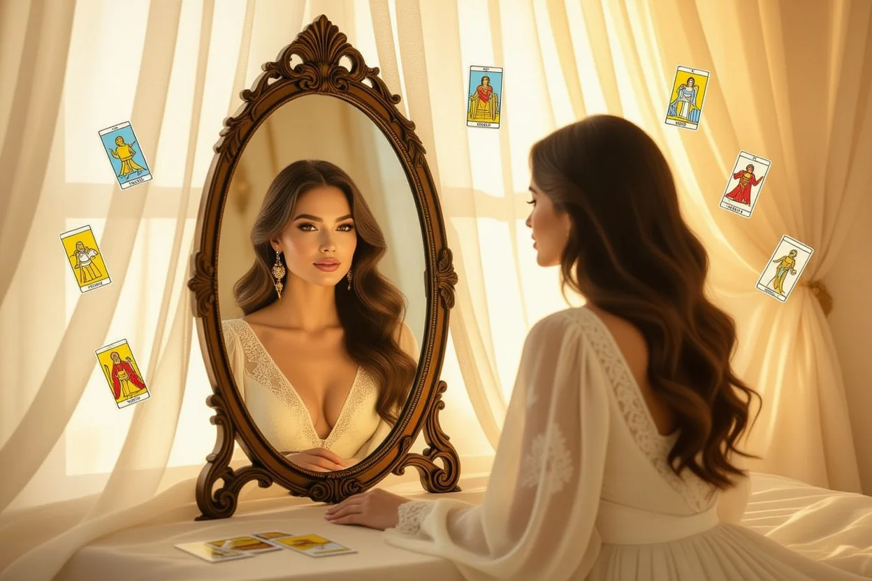 内面の魅力と自信を表現する女性のスピリチュアルなイメージ