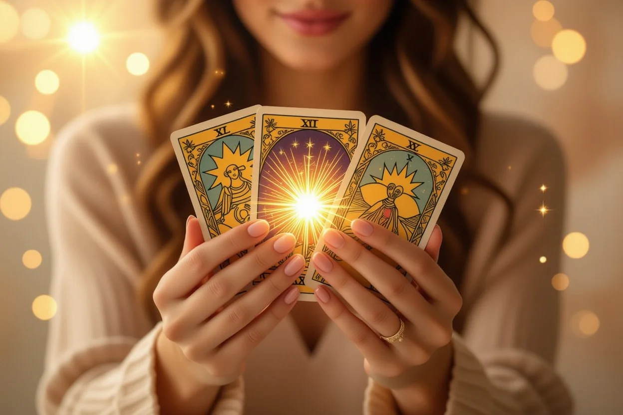 タロットで自分の本当の望みを発見する女性・内なる光と自己発見
