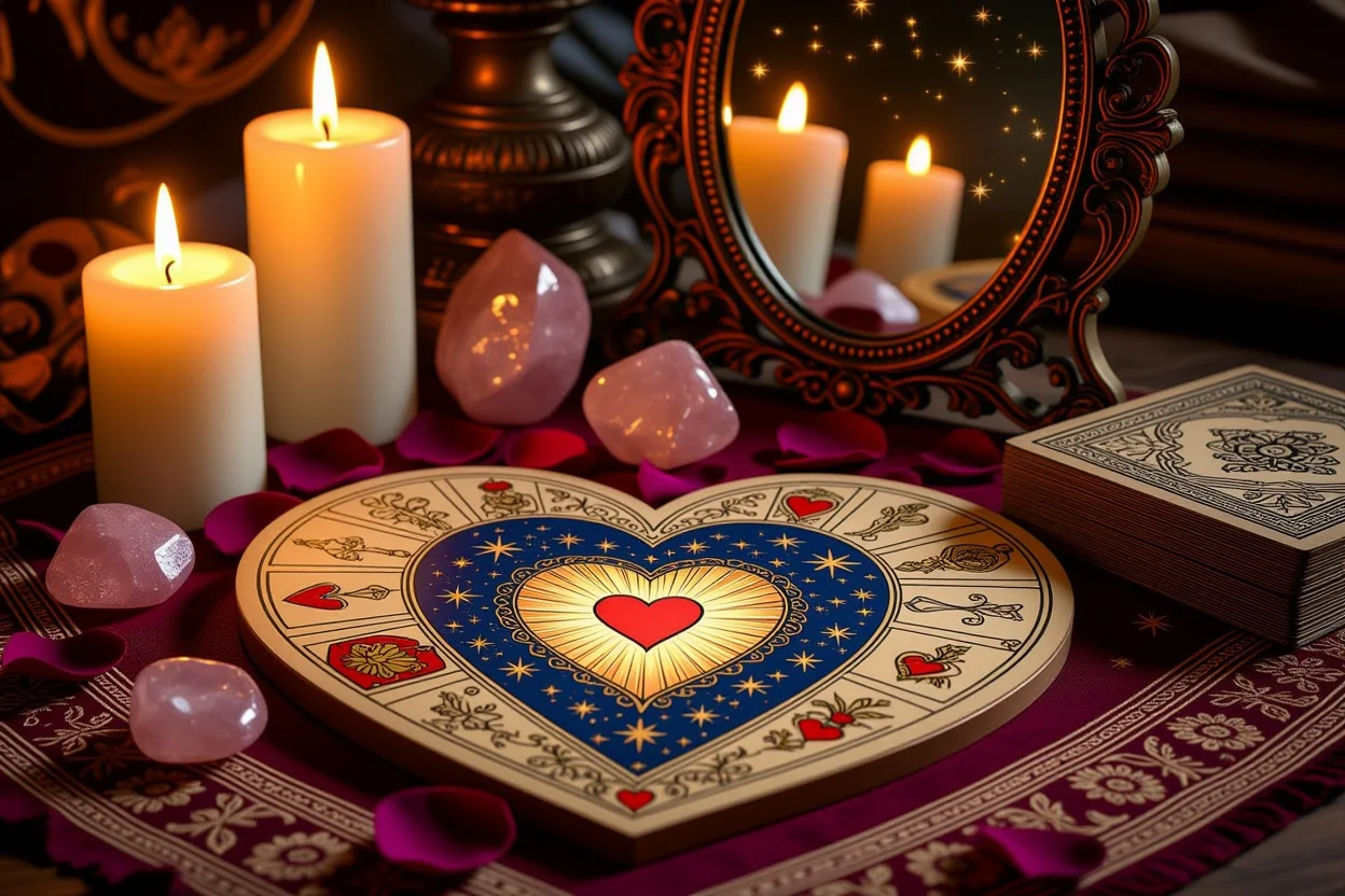 恋愛専用タロットスプレッドの神聖で美しいセッティング
