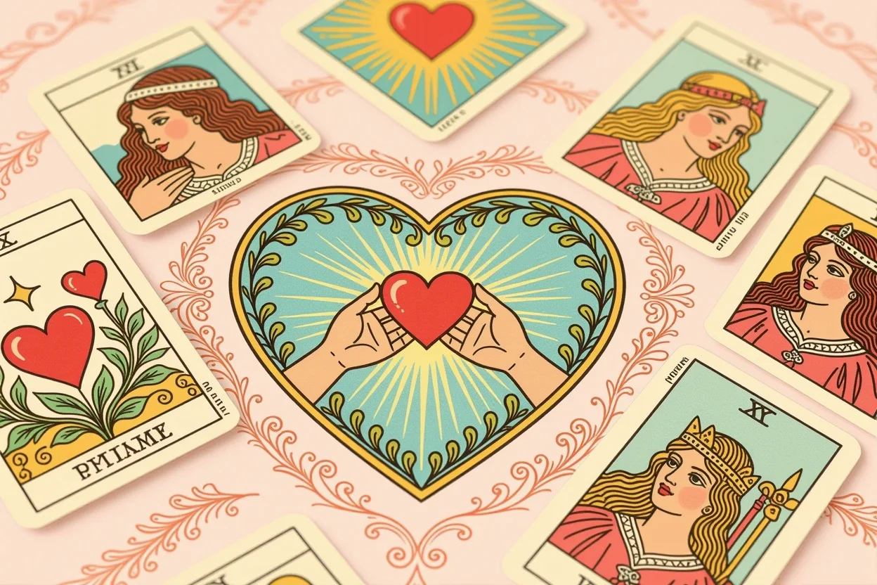 カップとペンタクルのマイナーアルカナカード、恋愛関係の具体的なアドバイスを示すタロット