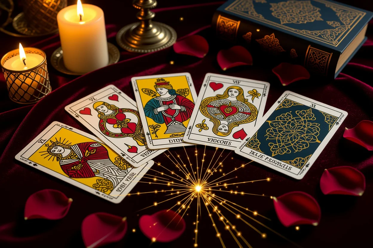 恋愛タロットカードスプレッド、関係性を表すカード配置、ロマンチックな占い