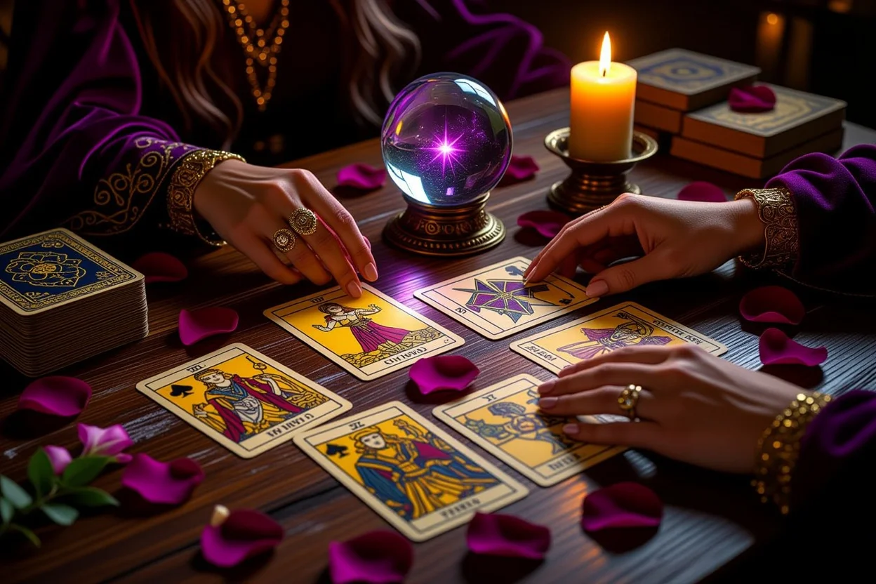 恋愛タロット占い・マイナーアルカナカードでの恋愛相談風景