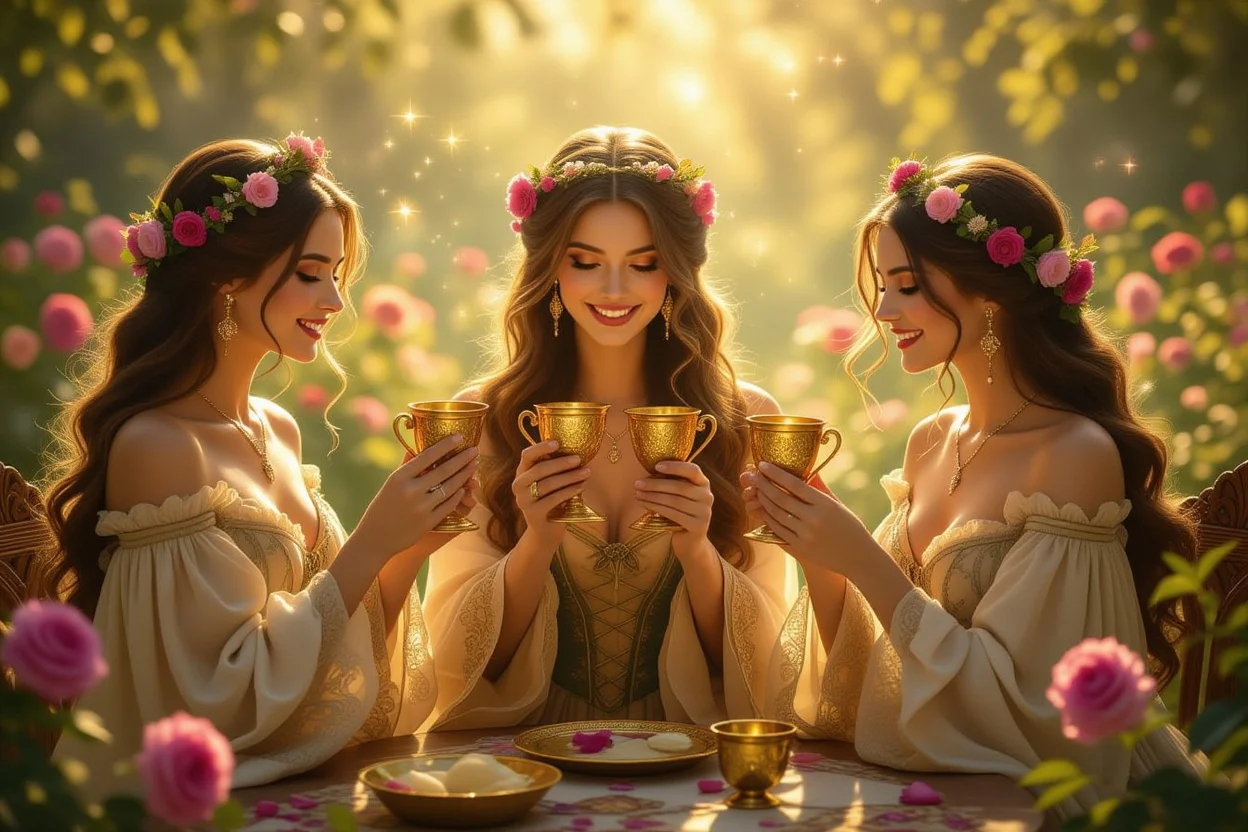 カップの3のタロットカード・喜びの共有と恋愛関係の象徴