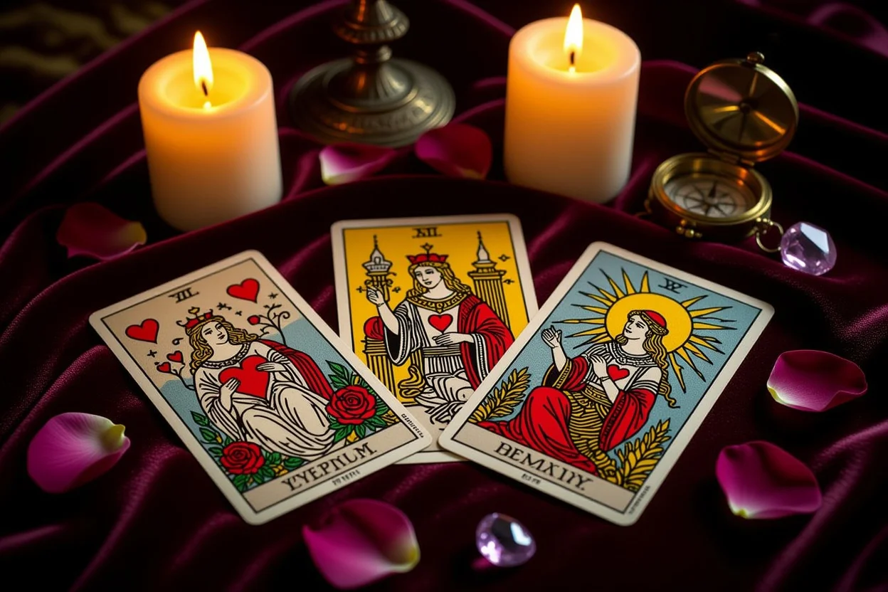 恋愛タロットカードによる恋愛占いのイメージ - ロマンチックなタロットリーディング