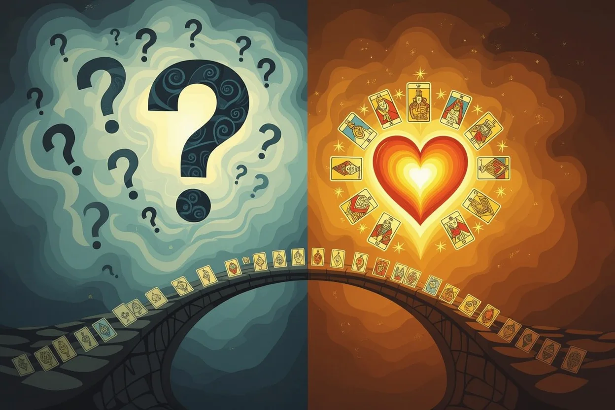 恋愛タロットで未来予測より自分の心の声を大切にする占い術のコンセプトアート