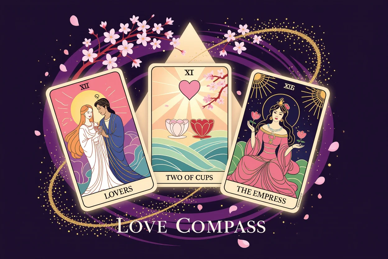 恋愛タロットの重要な3枚のキーカードが作る愛の羅針盤