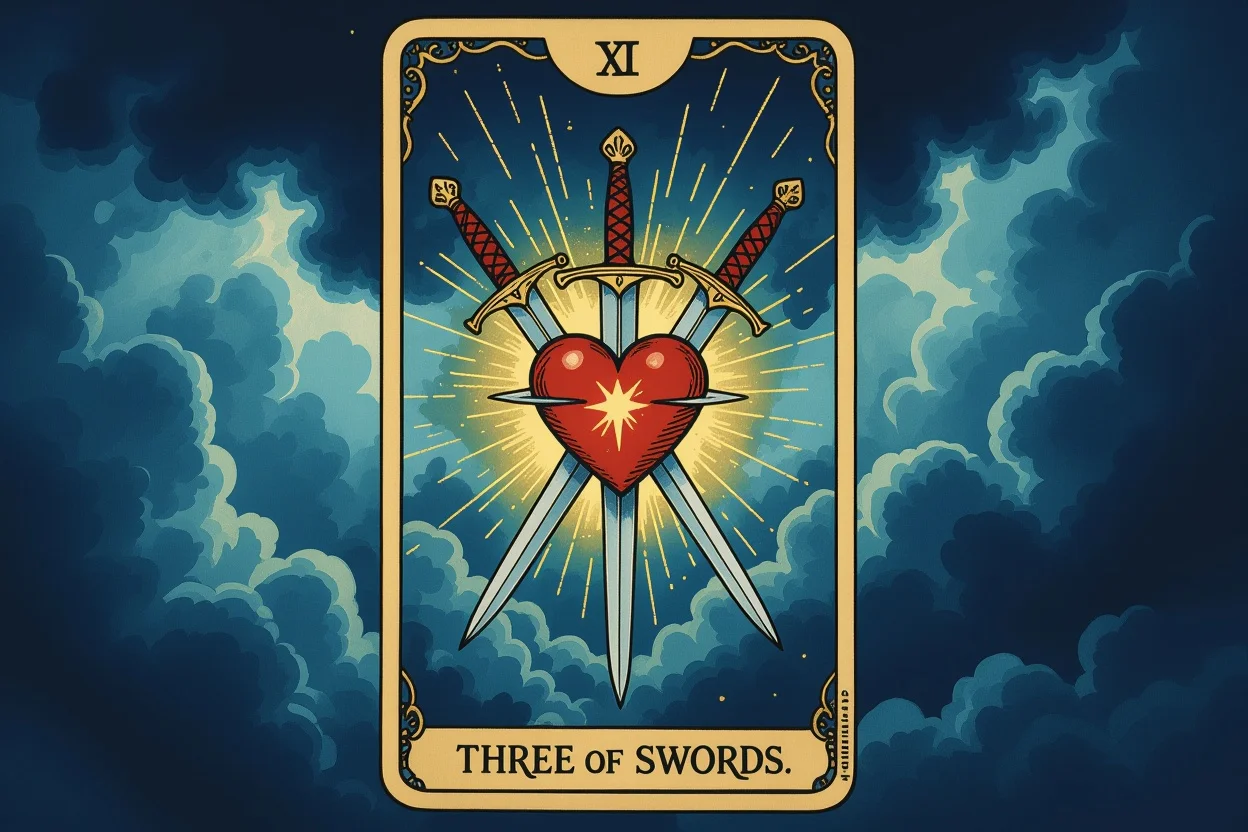 再生の希望を表すソードの3のタロットカード