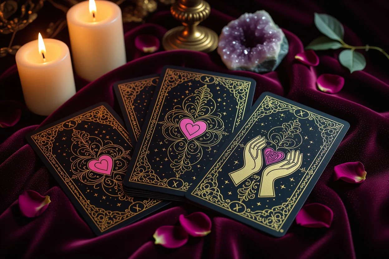 恋愛タロット占いカードスプレッド・神秘的な雰囲気