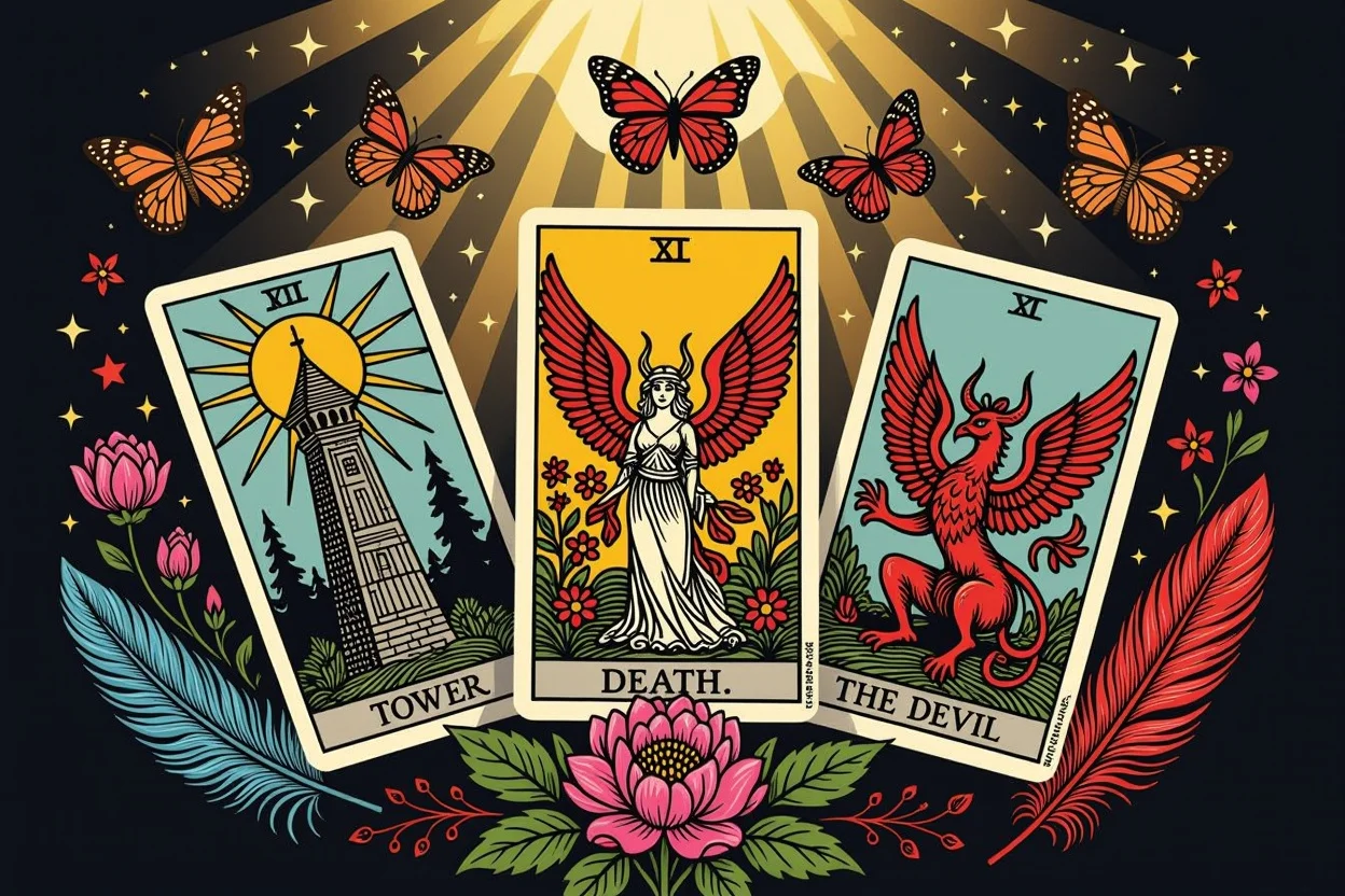 恋愛における困難なタロットカードの変容と成長の象徴